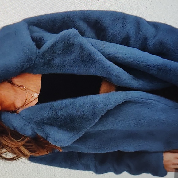 Jackets & Coats Nwt Royal Blue Faux Fur Jacket Poshmark